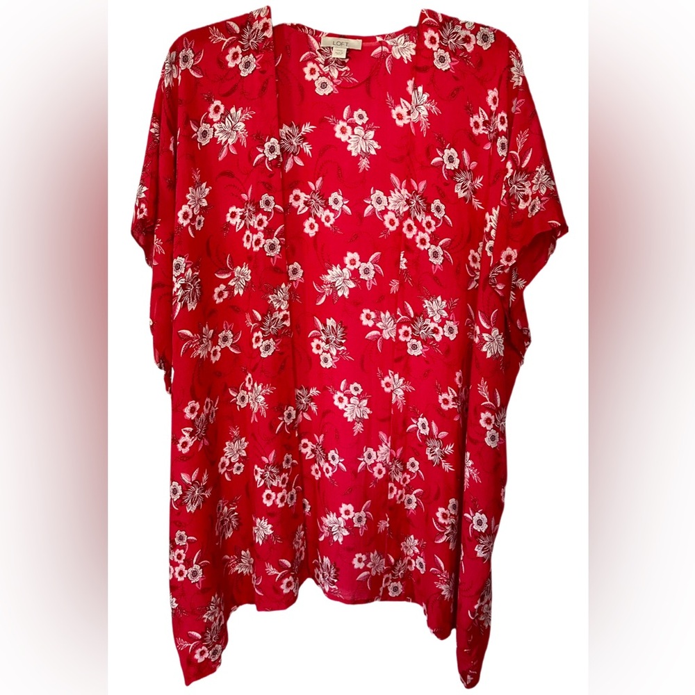 Red floral kimono by Loft - Loft tops